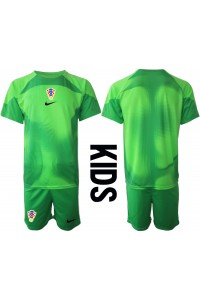 Kroatia Keeper Babyklær Hjemme Fotballdrakt til barn VM 2022 Korte ermer (+ Korte bukser)